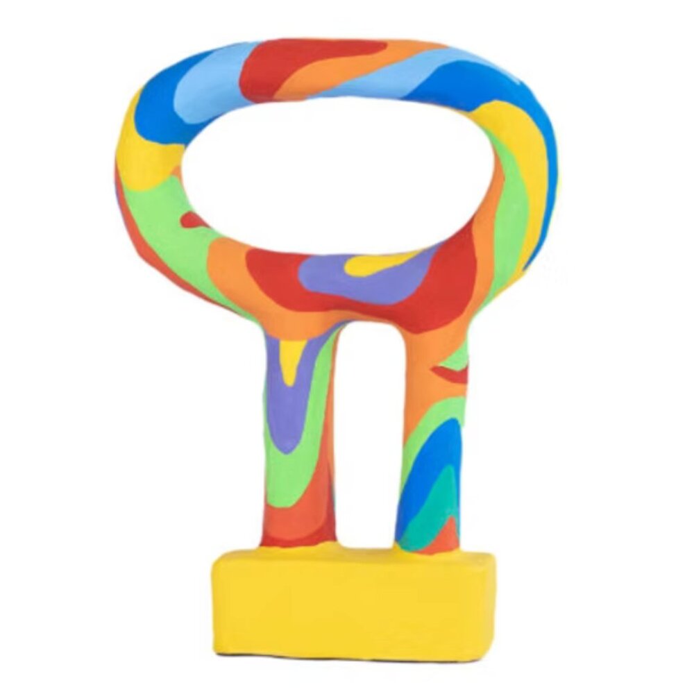 Rainbow Asymmetrical papier mache sculpture